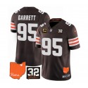 Cleveland Browns #95 Myles Garrett Brown 2023 F.U.S.E. With Jim Brown Memorial Patch And 4-Star C Patch Vapor Untouchable Limited Stitched Jersey