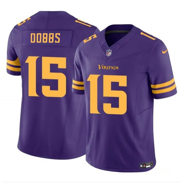 Minnesota Vikings #15 Josh Dobbs Purple 2023 F.U.S.E. Color Rush Stitched Jersey