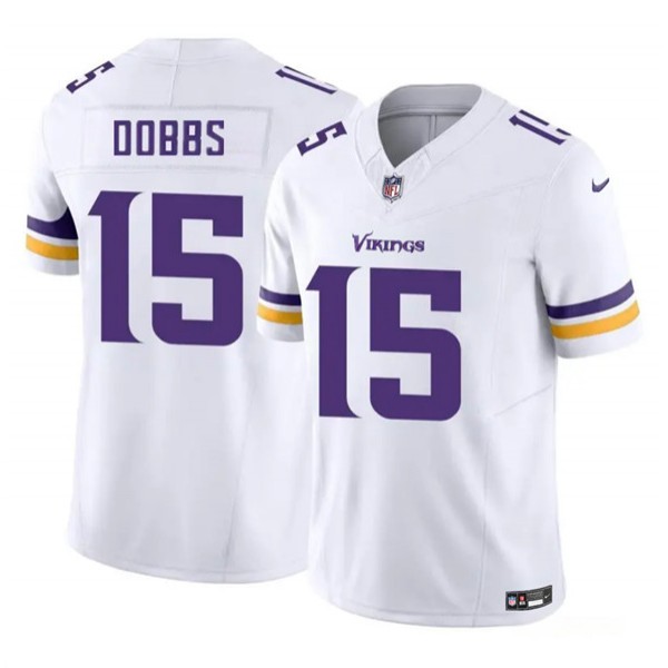 Minnesota Vikings #15 Josh Dobbs White 2023 F.U.S.E. Vapor Untouchable Limited Stitched Jersey