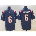 New England Patriots #6 Christian Gonzalez Navy Vapor Untouchable Limited Stitched Jersey