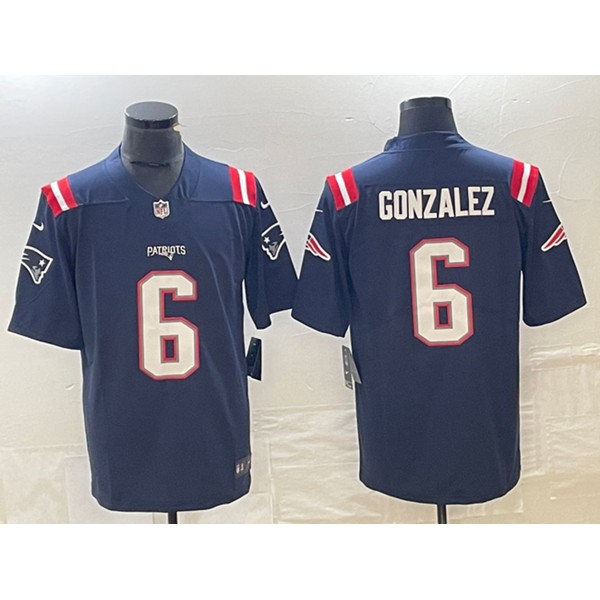 New England Patriots #6 Christian Gonzalez Navy Vapor Untouchable Limited Stitched Jersey