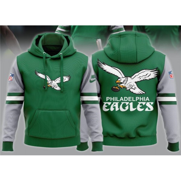 Philadelphia Eagles Green Team Big Logo Sideline Alternate Club Pullover Hoodie
