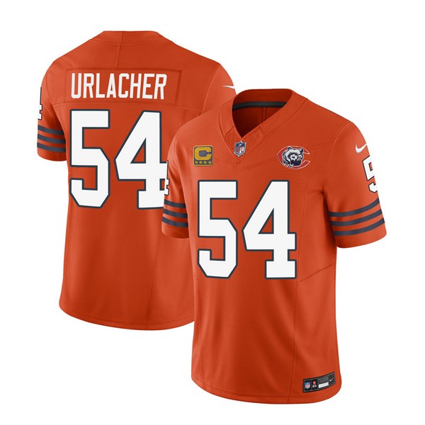 Chicago Bears #54 Brian Urlacher Orange 2023 F.U.S.E. With 4-Star C PatchThrowback Limited Stitched Game Jersey