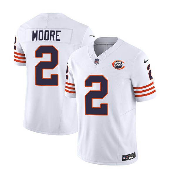 Chicago Bears #2 DJ Moore White 2023 F.U.S.E. Throwback Limited Stitched Game Jersey