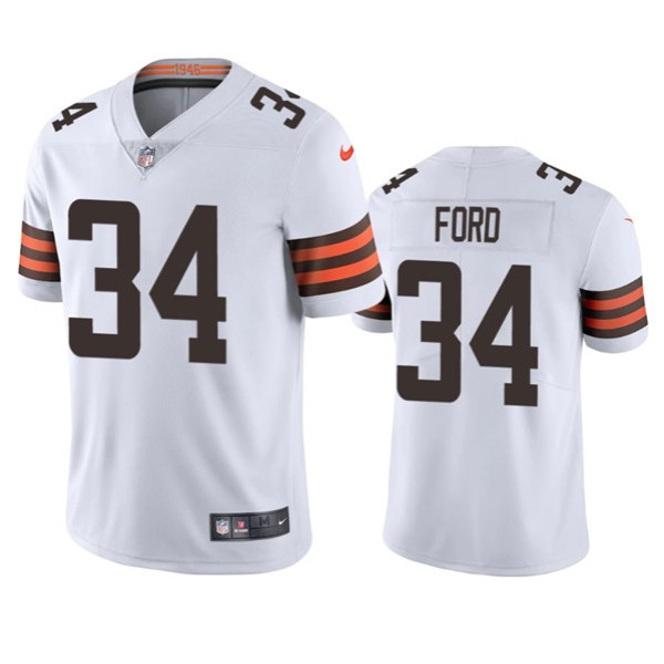 Cleveland Browns #34 Jerome Ford White Vapor Limited Stitched Jersey