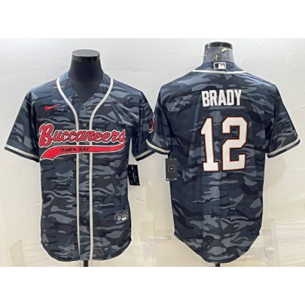 Tampa Bay Buccaneers #12 Tom Brady Gray Camo With Patch Cool Base Stitched Jersey