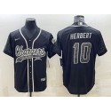 Los Angeles Chargers #10 Justin Herbert Black Reflective With Patch Cool Base Stitched Jersey