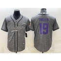 Minnesota Vikings #19 Adam Thielen Gray With Patch Cool Base Stitched Jersey