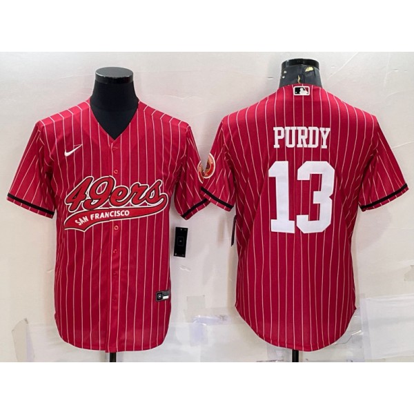 San Francisco 49ers #13 Brock Purdy Red With Patch Cool Base Stitched Jersey