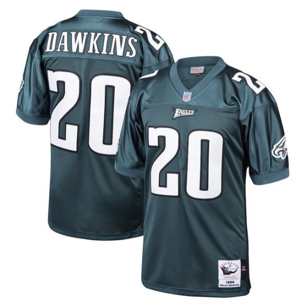 Philadelphia Eagles #20 Brian Dawkins Green Mitchell Ness 1996 Throwback Stitched Jersey