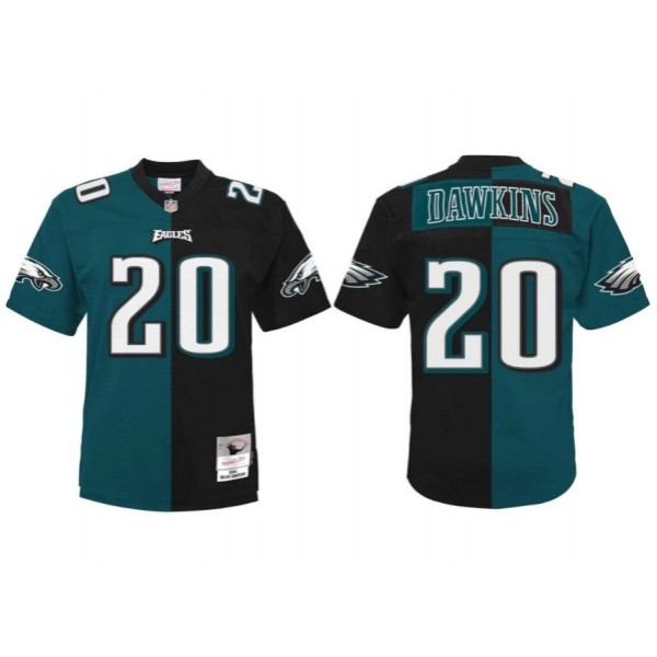 Philadelphia Eagles #20 Brian Dawkins Green Balck Split Stitched Jersey