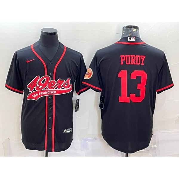 San Francisco 49ers #13 Brock Purdy Black With Patch Cool Base Stitched Jersey
