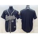 New Orleans Saints Blank Black Reflective With Patch Cool Base Stitched Jersey