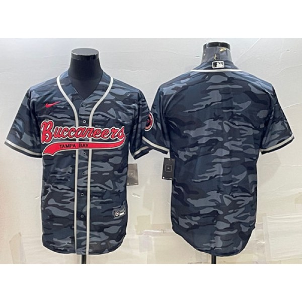 Tampa Bay Buccaneers Blank Gray Camo With Patch Cool Base Stitched Jersey