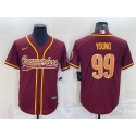 Washington Commanders #99 Chase Young Burgundy With Patch Cool Base Stitched Jersey