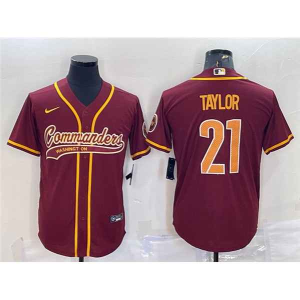 Washington Commanders #21 Sean Taylor Burgundy With Patch Cool Base Stitched Jersey