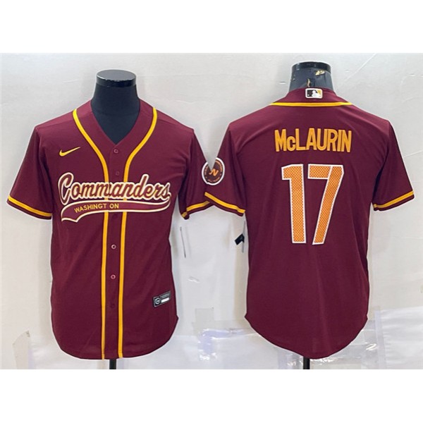 Washington Commanders #17 Terry McLaurin Burgundy With Patch Cool Base Stitched Jersey