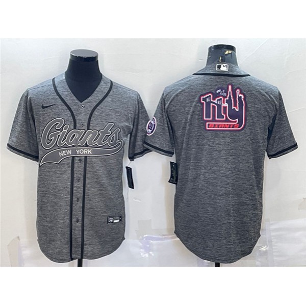 New York Giants Gray Team Big Logo With Patch Cool Base Stitched Jersey