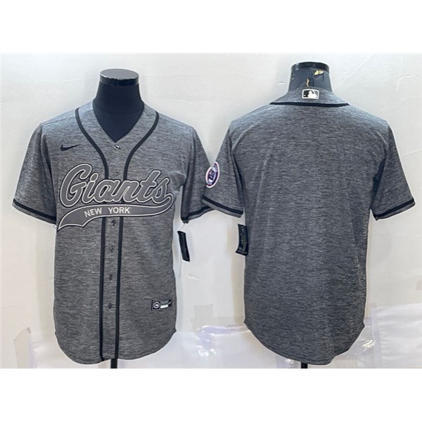 New York Giants Blank Gray With Patch Cool Base Stitched Jersey