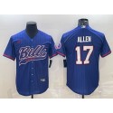 Buffalo Bills #17 Josh Allen Royal With Patch Cool Base Stitched Jersey