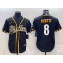 Pittsburgh Steelers #8 Kenny Pickett Black With Patch Cool Base Stitched Jersey