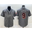 Cincinnati Bengals #9 Joe Burrow Gray With Patch Cool Base Stitched Jersey