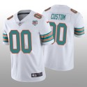 Miami Dolphins Custom 2022 White With 50th Perfect Season Patch Limited Stitched Jersey