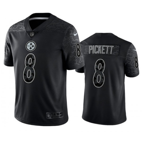 Pittsburgh Steelers #8 Kenny Pickett Black Reflective Limited Stitched Jersey
