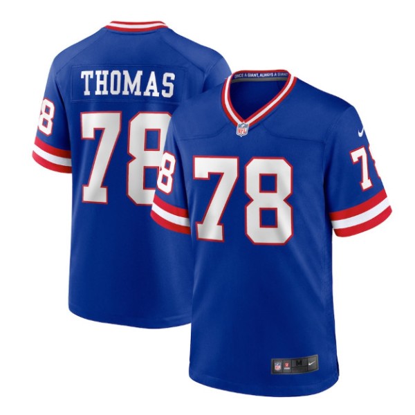 New York Giants #78 Andrew Thomas Royal Classic Retired Player Stitched Game Jersey