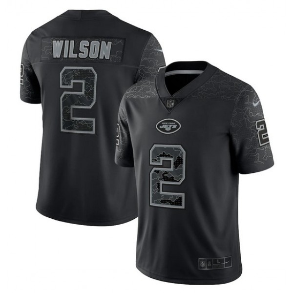 New York Jets #2 Zach Wilson Black Reflective Limited Stitched Jersey