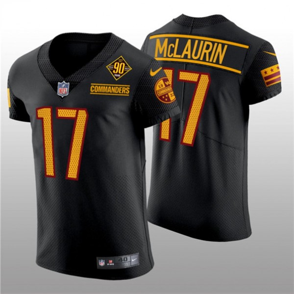 Washington Commanders #17 Terry McLaurin Black 90th Anniversary Elite Stitched Jersey