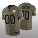 New York Giants Custom 2022 Olive Salute To Service Limited Stitched Jersey