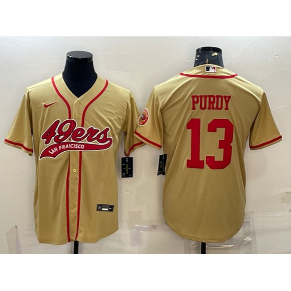 San Francisco 49ers #13 Brock Purdy Gold With Patch Cool Base Stitched Jersey