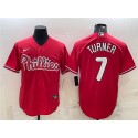 Philadelphia Phillies #7 Trea Turner Red Cool Base Stitched Jersey