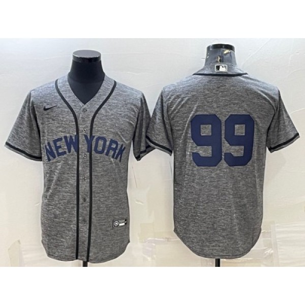 New York Yankees #99 Aaron Judgey Gray Cool Base Stitched Jersey
