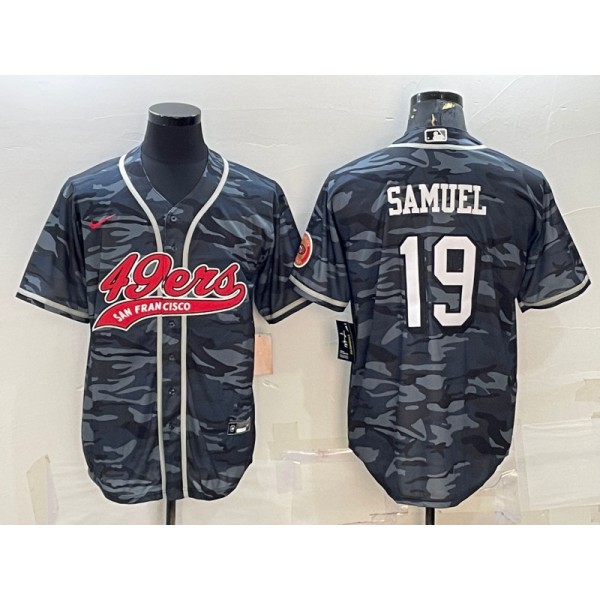 San Francisco 49ers #19 Deebo Samuel Gray Camo With Patch Cool Base Stitched Jersey