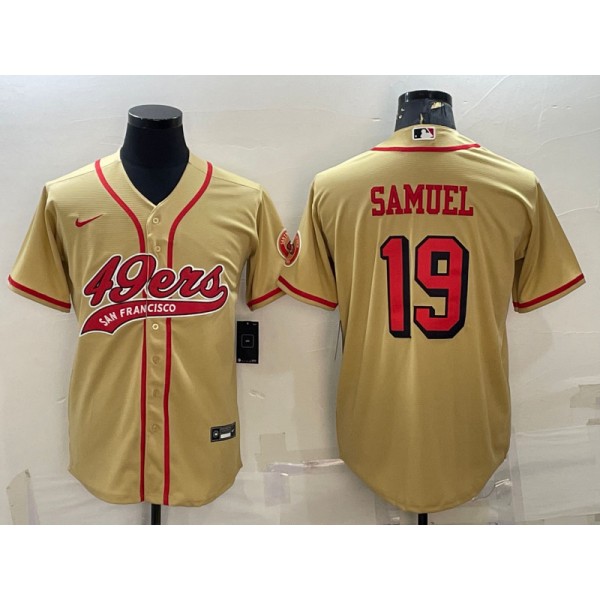 San Francisco 49ers #19 Deebo Samuel New Gold With Patch Cool Base Stitched Jersey
