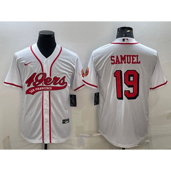 San Francisco 49ers #19 Deebo Samuel New White With Patch Cool Base Stitched Jersey