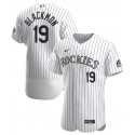 Colorado Rockies #19 Charlie Blackmon White Flex Base Stitched Jersey