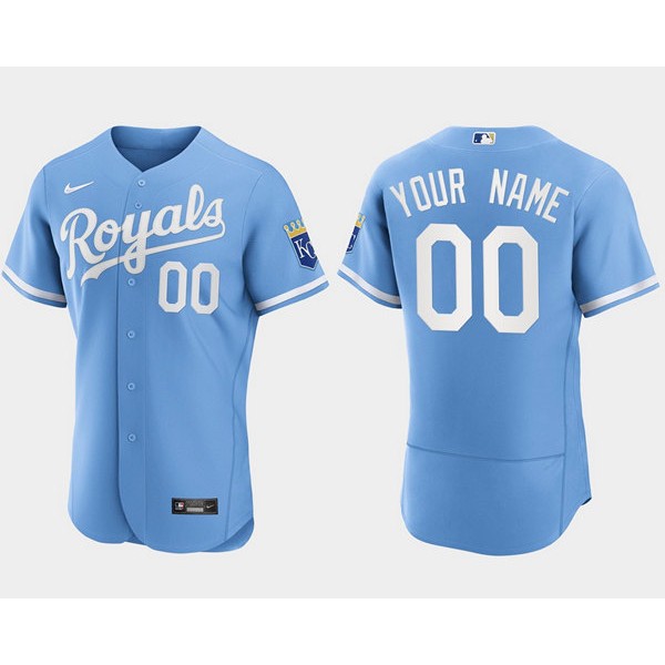 Kansas City Royals Custom Blue Stitched Jersey