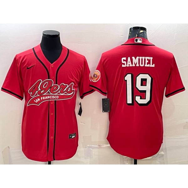 San Francisco 49ers #19 Deebo Samuel New Red With Patch Cool Base Stitched Jersey
