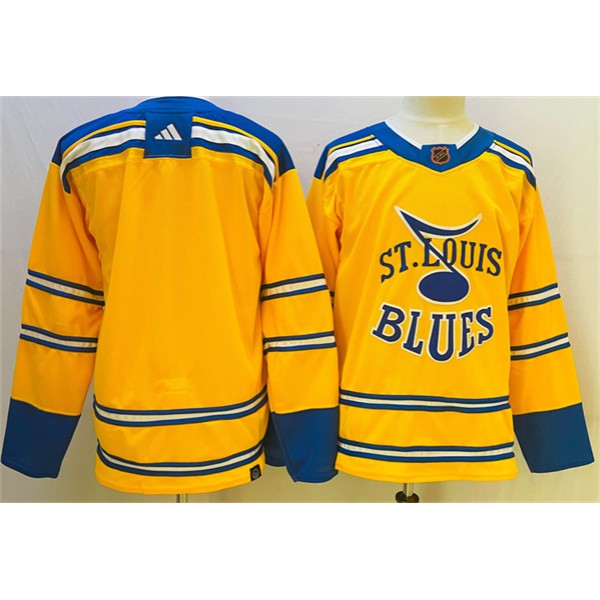 St. Louis Blues Blank Yellow 2022-23 Reverse Retro Stitched Jersey