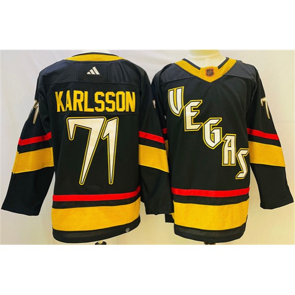 Vegas Golden Knights #71 William Karlsson Black 2022-23 Reverse Retro Stitched Jersey