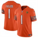 Chicago Bears #1 Justin Fields Orange 2023 F.U.S.E. With John Madden Patch Vapor Limited Stitched Jersey