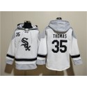 Chicago White Sox #35 Frank Thomas White Ageless Must-Have Lace-Up Pullover Hoodie
