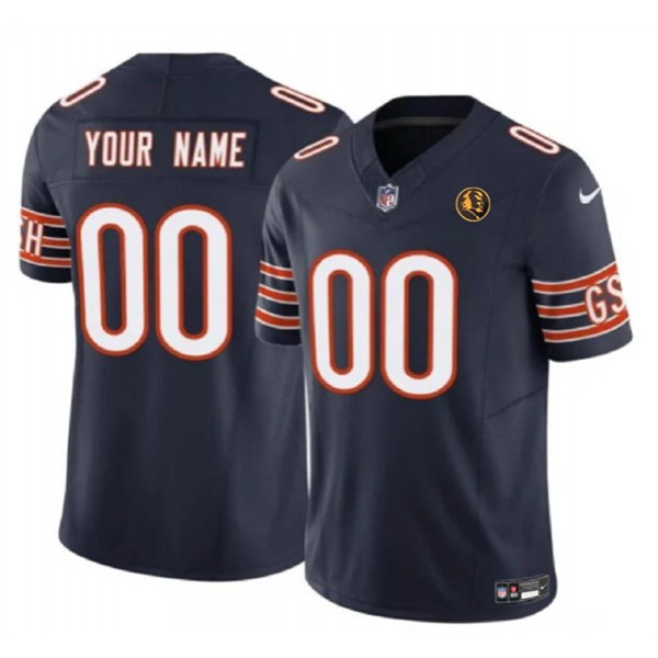 Chicago Bears Custom Navy 2023 F.U.S.E. With John Madden Patch Vapor Limited Stitched Jersey