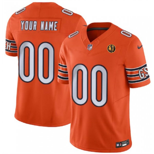 Chicago Bears Custom Orange 2023 F.U.S.E. With John Madden Patch Vapor Limited Stitched Jersey