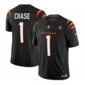 Cincinnati Bengals #1 Ja'Marr Chase Black 2023 F.U.S.E. With John Madden Patch Vapor Limited Stitched Jersey