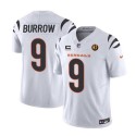 Cincinnati Bengals #9 Joe Burrow White 2023 F.U.S.E. With 4-Star C Patch And John Madden Patch Vapor Limited Stitched Jersey
