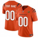 Cincinnati Bengals Custom Orange 2023 F.U.S.E. With John Madden Patch Vapor Limited Stitched Jersey